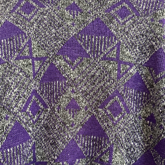 Vintage Grey and Purple Deco Knit Sweater - Picture 2 of 10